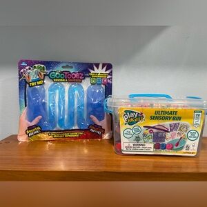 Sensory NIB Toy 2 Pack: Ultimate Sensory Bin & Goo Toobz In Blue BRAND NEW
